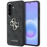 Guess Hoesje geschikt voor Samsung Galaxy A37 - PU Leren Backcover - 4G Print & Metalen Logo - Gris