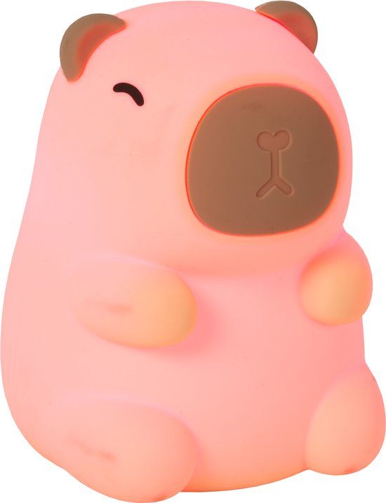 Lucide PINCHA CAPYBARA - Oplaadbare Nachtlamp Kinderkamer - Accu/Batterij - LED 3 StepDim - 1x0,5W 2100K - Beige