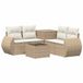 vidaXL Bankstel 2 zitplaatsen Beige en Crèmewit Polyrattan en Staal
