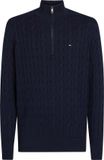 Tommy Hilfiger Klassieke Katoenen Kabeltrui - Lichtblauw - Maat L
