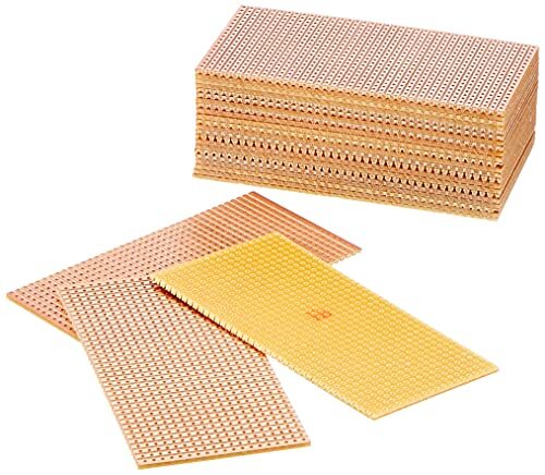 Rademacher 710-1 rasterplateau (25 stuks) Hard papier 50 x 100 mm, rastermaat 2,54 mm, 39 banen koperen laag eenzijdig 35 µm, plaat 1,6 mm dik