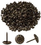 IPEA Behang nagels model bloem - 200 stuks - decoratieve klinknagels voor meubels stoel - Made in Italy - metalen naalden - kleur antiek goud - 11 x 12 mm