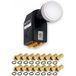 Best Hd808s LNB Octo 0,1dB Tête Parabole 8 Sorties Gold Edition + 16 Fiches F