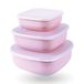 Boîtes de rangement, set de 9, "Rectangulaire", rose (3 sets de 3 pièces)