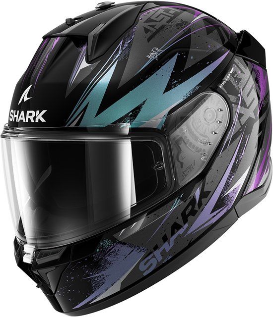 Shark D-Skwal 3 Blast-R Zwart Blauw Paars KGX Integraalhelm - Helm