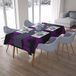Bonamaison Tafelkleed, Anti-Mold, Sneldrogend, Waterdicht, 100% Polyester Tafellaken, Paars, zwart, 140 x 200 Cm