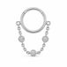 LGT JWLS Zilverkleurige Segmentring Piercing met Ketting en Heldere Zirkonia voor Neus en Kraakbeen - 10mm