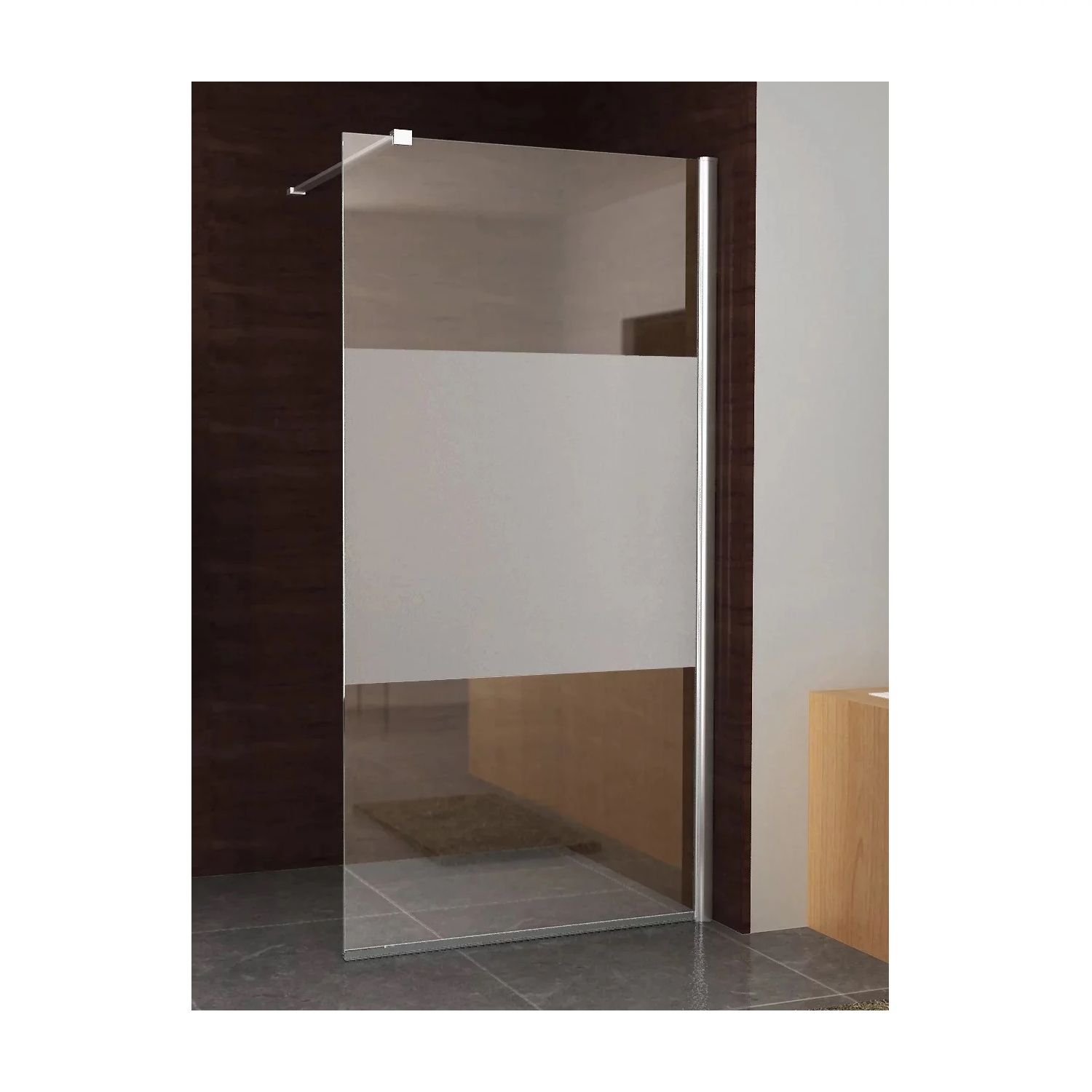 Boss & Wessing Bws douchewand reno met middenband 10 mm nano coating (alle maten)