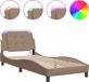 vidaXL Bedframe met LED-verlichting, zonder matras, "Zadar", cappuccino bruin, 90x190 cm