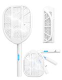 AROEVE Opvouwbare elektrische muggenvanger, 4000 V, aantrekking met blauw licht, twee modi, accu 1500 mAh, perfect voor thuis, kantoor, tuin, terras, camping