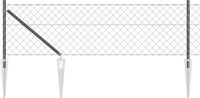 vidaXL Gaashek met grondpennen, 25 x 0,8 m, PVC-Coated Staal, Grijs