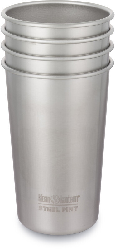 Klean Kanteen Pint Beker 473Ml/4 stuks, brushed stainless