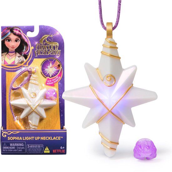 Unicorn Academy Sophia's lichtgevende halsketting en glitter-ring