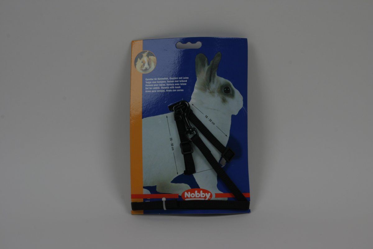 Nobby konijnentuig met lijn - zwart - 100 cm