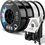 Creality CR-PETG Filament 1,75 mm, 4 kg, zwart-wit, 3D-printerfilament, PETG, maatnauwkeurigheid +/-0,02 mm, vacuümverpakking, nette spoel, 4 x 1 kg spoel, 2 wit + 2 zwart