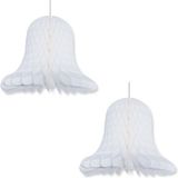 Fest-Dekor Gmbh 2x Blanc lanternes décoratives cloches/cloches de Noël 30 cm