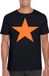 Bellatio Decorations Verkleed shirt voor heren - ster - zwart - oranje glitter - carnaval/themafeest L