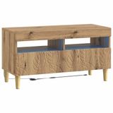 vidaXL - LED tv-meubel - Artisanaal eiken - Bewerkt hout