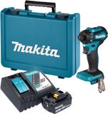 Makita DDF 083 RF1E accuboormachine 18 V 40 Nm 1/4'' borstelloos + 1x accu 3,0 Ah + oplader + koffer