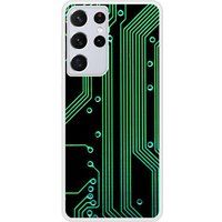 Samsung Galaxy S21 Verstevigd hoesje met sublimatie bedrukking, compatibel met Samsung Galaxy S21 Texture circuit geek