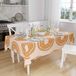Bonamaison Tafelkleed, Anti-Mold, Sneldrogend, Waterdicht, 100% Polyester Tafellaken, Oranje, gebroken wit, 140 x 160 Cm