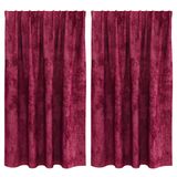 vidaXL Rideaux en velours - 2 pièces - Rouge vin - 140 x 140 cm - Velours