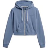 Superdry Essential Logo Cropped Zip Hoodie Dames Tidal Blue