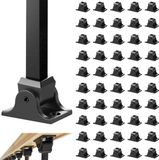 Vevor Set Van 50 Paalsteunen, Aluminium Paalschoen, Paalaanschroefhuls, Aanschroefhuls, Steunvoet Geschikt voor Diverse Trapleuningen, Enkele Draai, Dubbele Draai, Dubbele Manden
