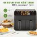 Friteuse à air chaud - Double cuve de 9 litres - Sans huile - 10 programmes de cuisson - Écran LED - Commande tactile - 220–240 V