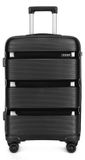 Valise - Valise à roulettes - Serrure TSA - 4 roues - 66 litres - Polypropylène - 60 cm - Noir
