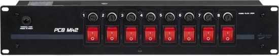 JB-Systems PC8 MKII - Power Strip - 8 Outlets - Surge Protection - Black