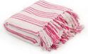 VidaXL Plaid strepen 125x150 cm katoen roze en wit