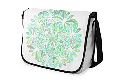 Bonamaison Digitaal bedrukte Messenger schooltas met zwarte riem voor studenten, crossbody tas, koerierstas, schoudertas voor kinderen, meisjes, jongens, maat: 29x36 cm