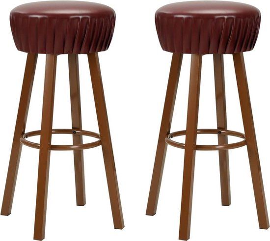 vidaXL Barstoelen - 2 stuks - Kunstleer - Bruin