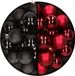 Kaemingk B.V. 32x stuks boules de Noël en plastique, mélange de noir et de rouge foncé, 4 cm