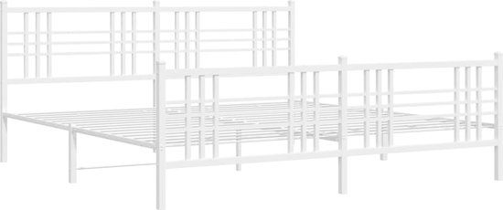 vidaXL Bedframe met hoofd- en voeteneinde metaal wit 180x200 cm