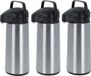 Merkloos Thermoskan/isoleerkan - 3x - met pomp - RVS - 1,8 liter