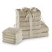 AmeliaHome Handdoekenset beige 4 gastendoekjes 30x50 cm 4 handdoeken 50x100 cm en 2 badhanddoeken 70x140 cm 100% katoen kwaliteit absorberend cappuccino Amari