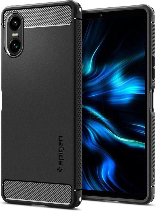 Merkloos Spigen Rugged Armor Hoesje Geschikt voor Sony Xperia 10 VI - Zwart