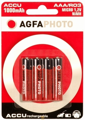 AgfaPhoto Batterijen 1x4 AgfaPhoto Akku NiMh Micro 1000 mAh
