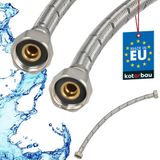 KOTARBAU® Flexibele Aansluitslang 1/2" x 1/2" - Flexibele Kraanslang 40 cm - Sanitaire Aansluitslang - Flexibele Verbindingsslang - Aansluitslang Armatuur - met Roestvrijstalen Vlechtwerk