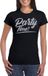 Bellatio Decorations Verkleed T-shirt voor dames - Party Time - Zwart - Zilver Glitter - Maat M