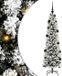 vidaXL Sapin de Noël artificiel Blanc 150 cm PVC et Métal et Plastique