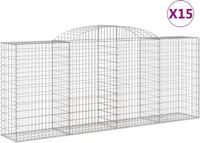 vidaXL Gabions 15 pieces curved 300x50x120/140 cm iron