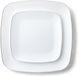Decorline - 32 Luxe réutilisable set de fête en plastique - Blanc avec bordure argentée - Collection Square