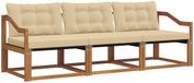 vidaXL Acacia Hout Bank Loungeset 3-Persoons Natuurlijk en Beige