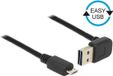Delock Micro USB naar USB-A Kabel - Haaks - 5 meter - Zwart