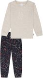 SCHIESSER Pyjama lang Meisjes Dierenprint Beige Melange Katoen Maat 92