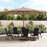vidaXL Parasol met houten paal 400x273 cm Taupe