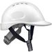 Mustbau casque de chantier EN397, casque de sécurité, construction avec harnais 6 points, 52 à 66 cm, tour de tête réglable, très respirant pour hommes, femmes, blanc